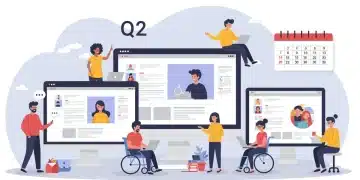 Diverse shoppers using accessible retail website on different devices with WCAG 2.2 compliance.