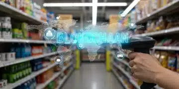 Blockchain network visualizing a transparent retail supply chain.