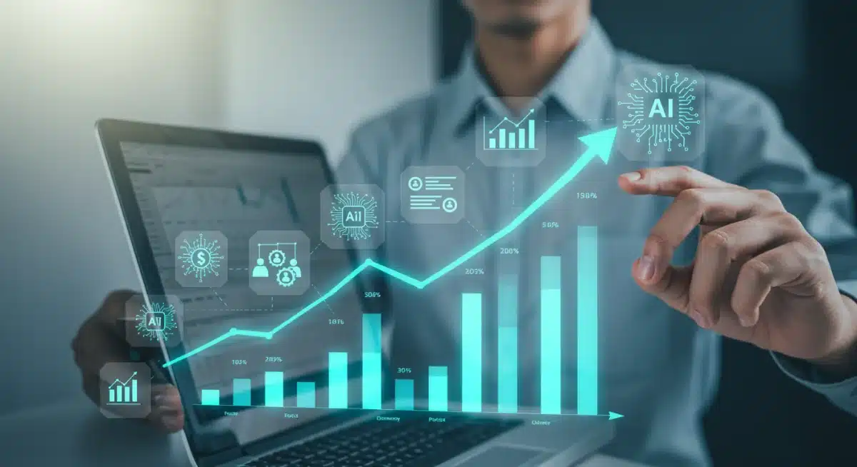 Data visualization showing increased customer lifetime value with AI