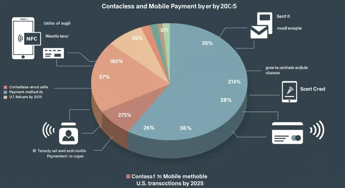 Infographic showing projected growth of contactless and mobile payments in US retail