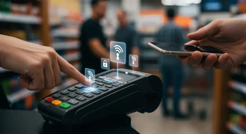Contactless Payment Tech: Boost US Store Transaction Speeds by 20%