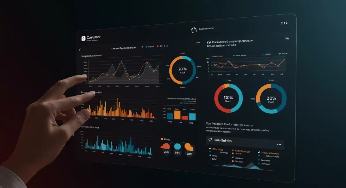 Customer analytics dashboard showing churn and retention data.