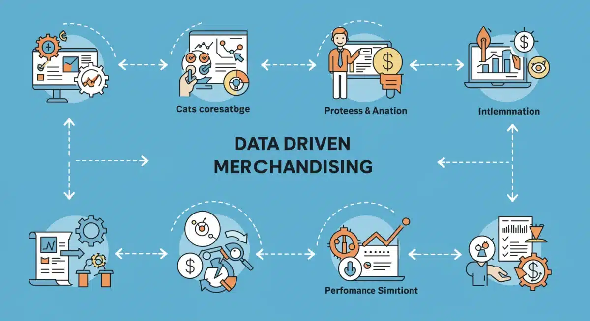 Infographic showing the data-driven merchandising process flow