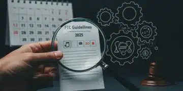 FTC 2025 subscription guidelines enforcement graphic with legal symbols