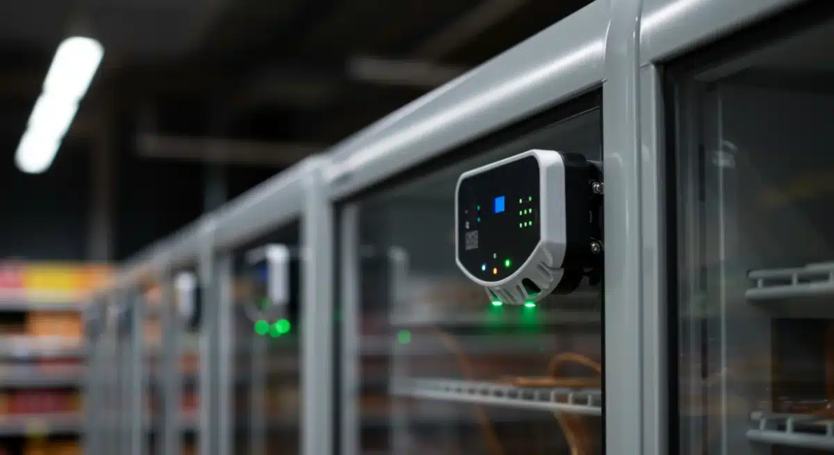 IoT sensor monitoring refrigeration unit in retail