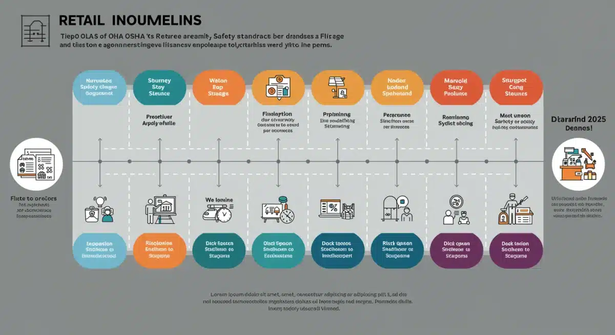 Infographic showing OSHA retail safety compliance timeline