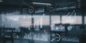 Digital dashboard showing predictive analytics for consumer demand forecasting