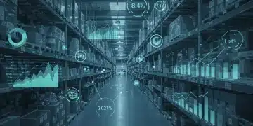 Predictive analytics dashboard showing inventory optimization in a retail setting