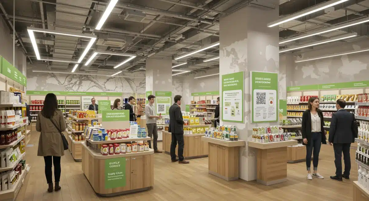 Modern retail store with ethically sourced product displays