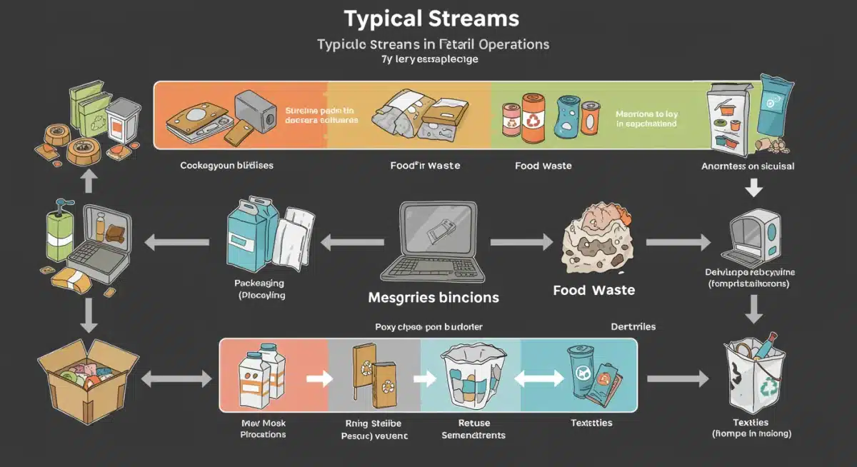 Infographic on retail waste streams and circular economy solutions