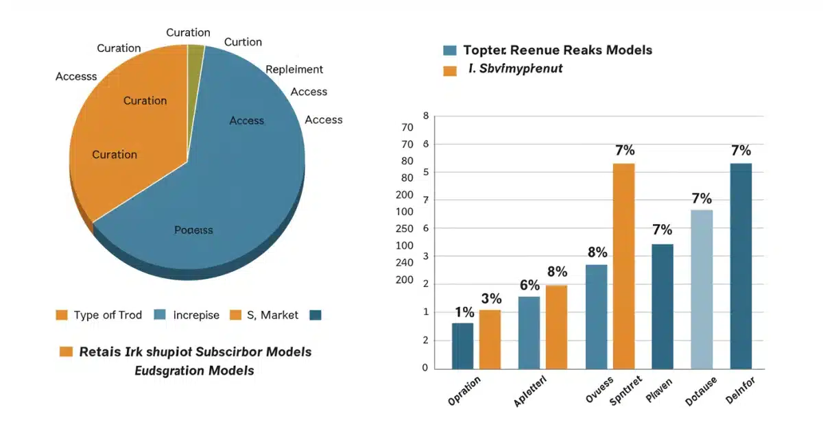 Infographic detailing retail subscription model types and projected U.S. growth