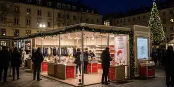 Vibrant pop-up store leveraging seasonal trends for brand engagement