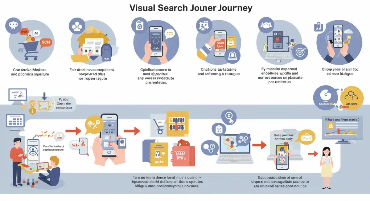 Infographic detailing the visual search customer journey and conversion
